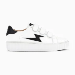 Vanessa Wu Sneakers>Baskets Eclair Larissa Blanc Et Noir Satin A Scratchs