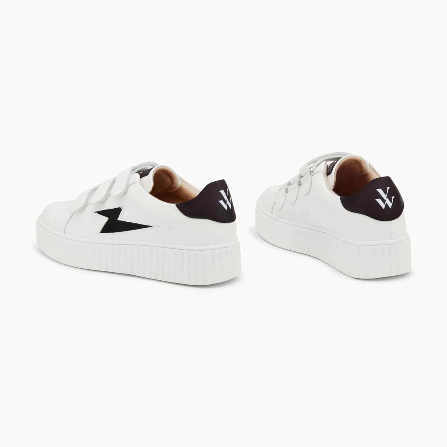 Vanessa Wu Sneakers>Baskets Eclair Larissa Blanc Et Noir Satin A Scratchs