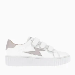 Vanessa Wu Sneakers>Baskets Eclair Larissa Blanches A Details En Satin Taupe