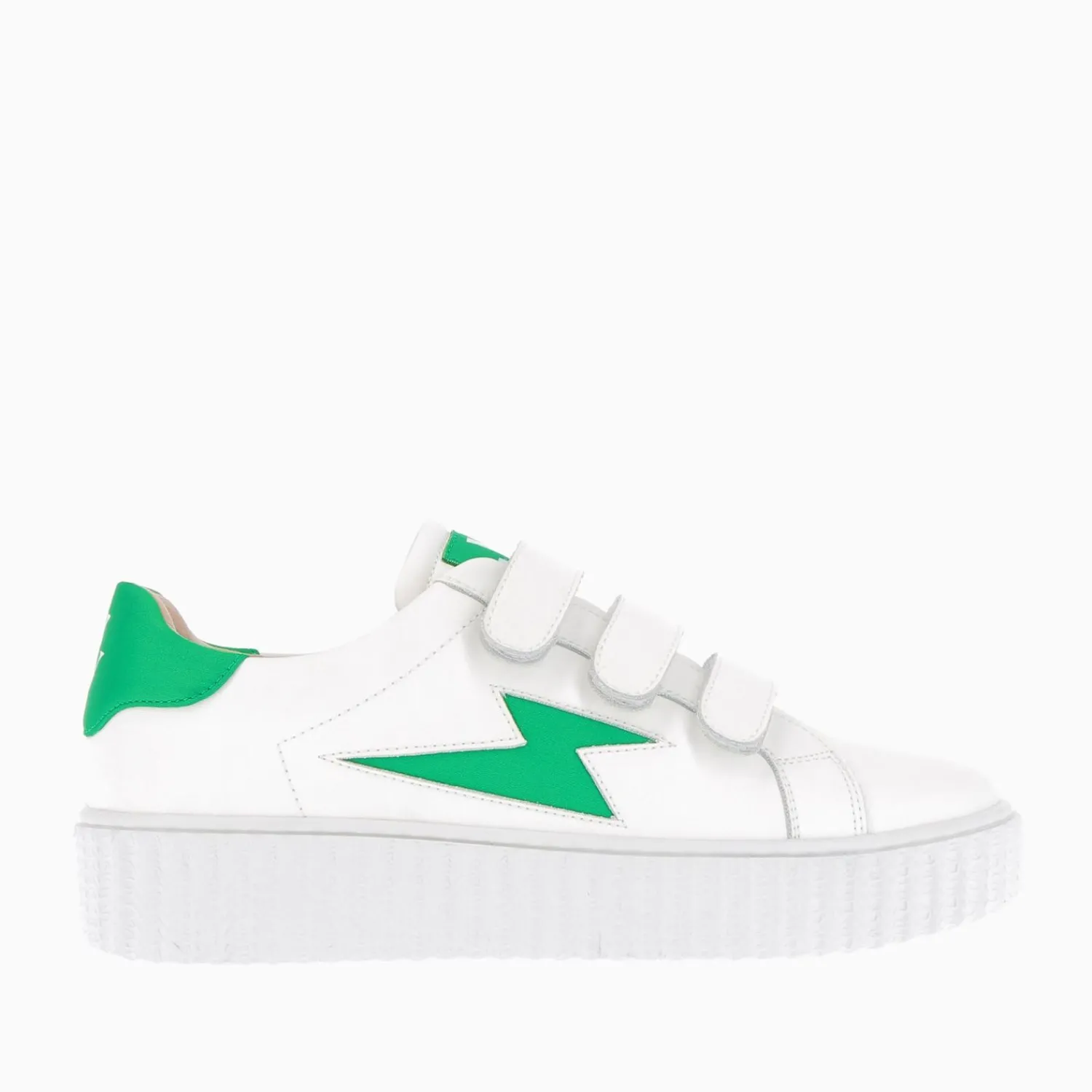 Vanessa Wu Sneakers>Baskets Eclair Larissa Blanches A Details En Satin Vert