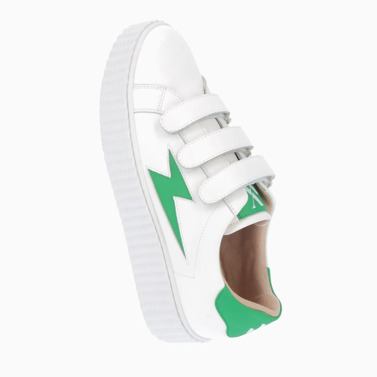 Vanessa Wu Sneakers>Baskets Eclair Larissa Blanches A Details En Satin Vert