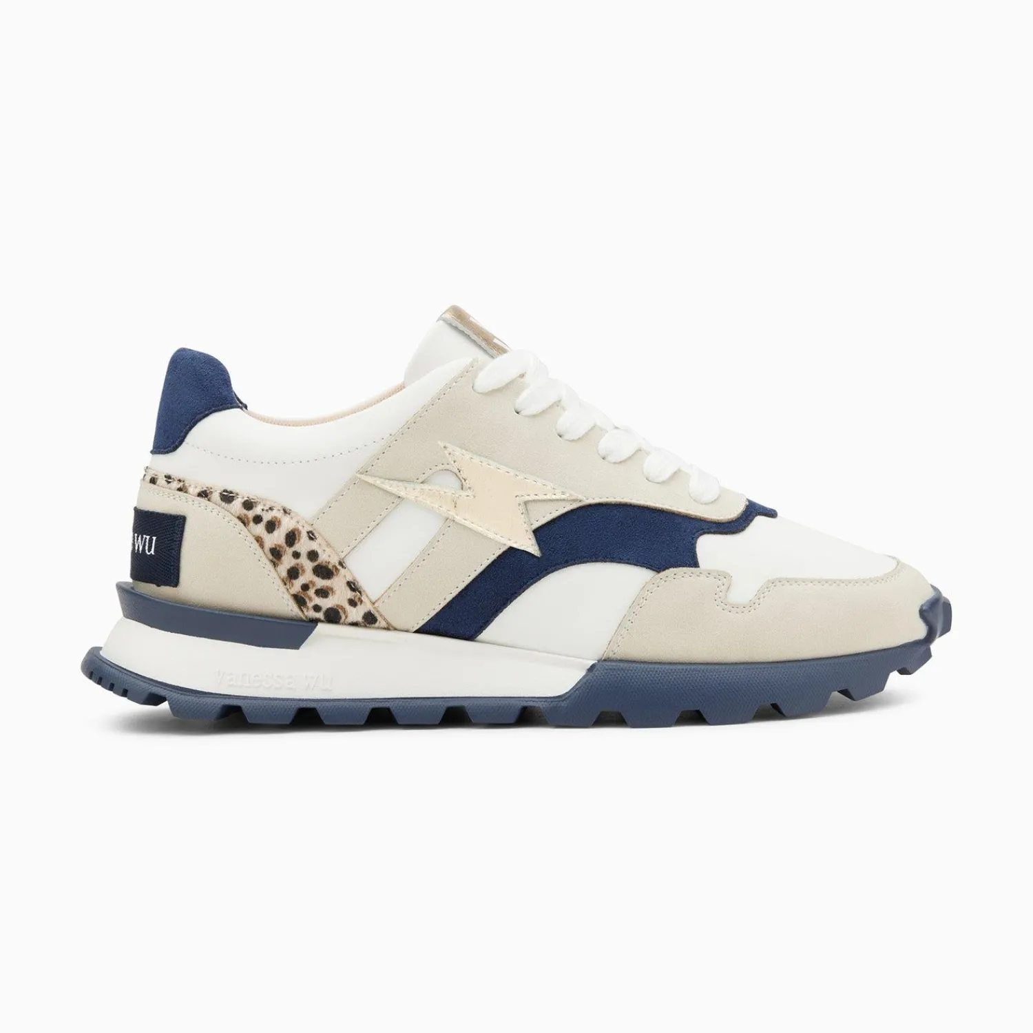 Vanessa Wu Sneakers>Baskets Eclair Liena Bleu Et Or A Semelle Running