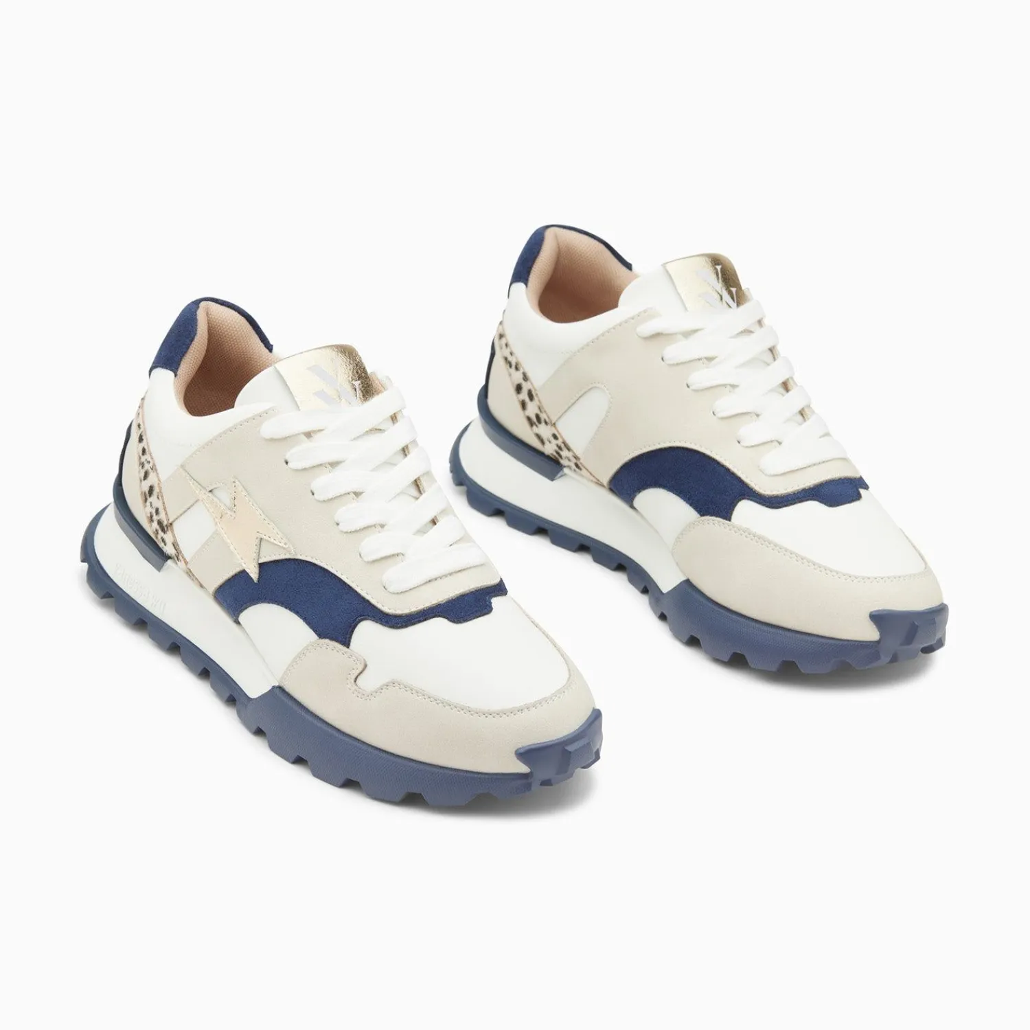 Vanessa Wu Sneakers>Baskets Eclair Liena Bleu Et Or A Semelle Running