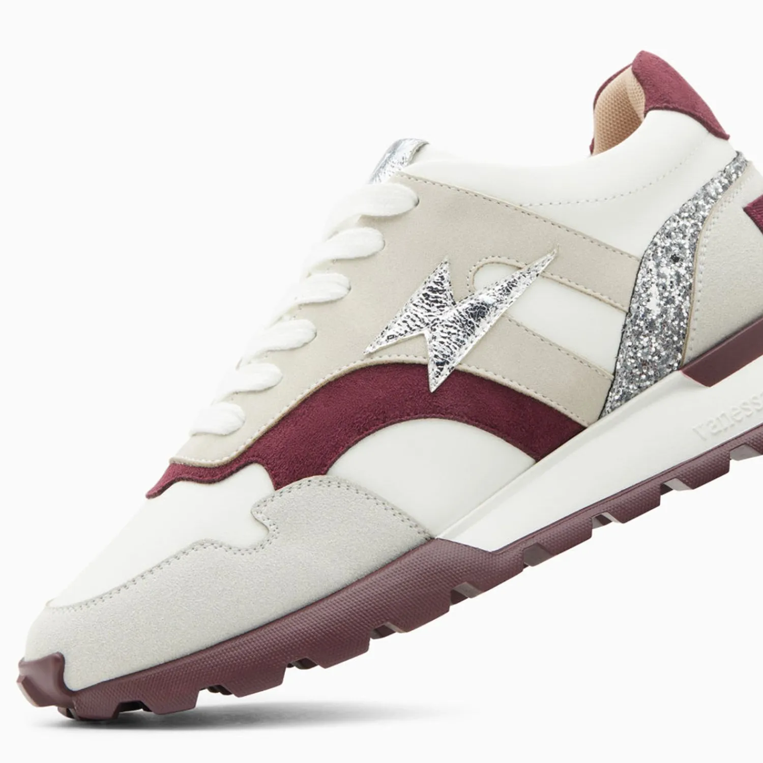 Vanessa Wu Sneakers>Baskets Eclair Liena Pourpre Et Argent A Semelle Running