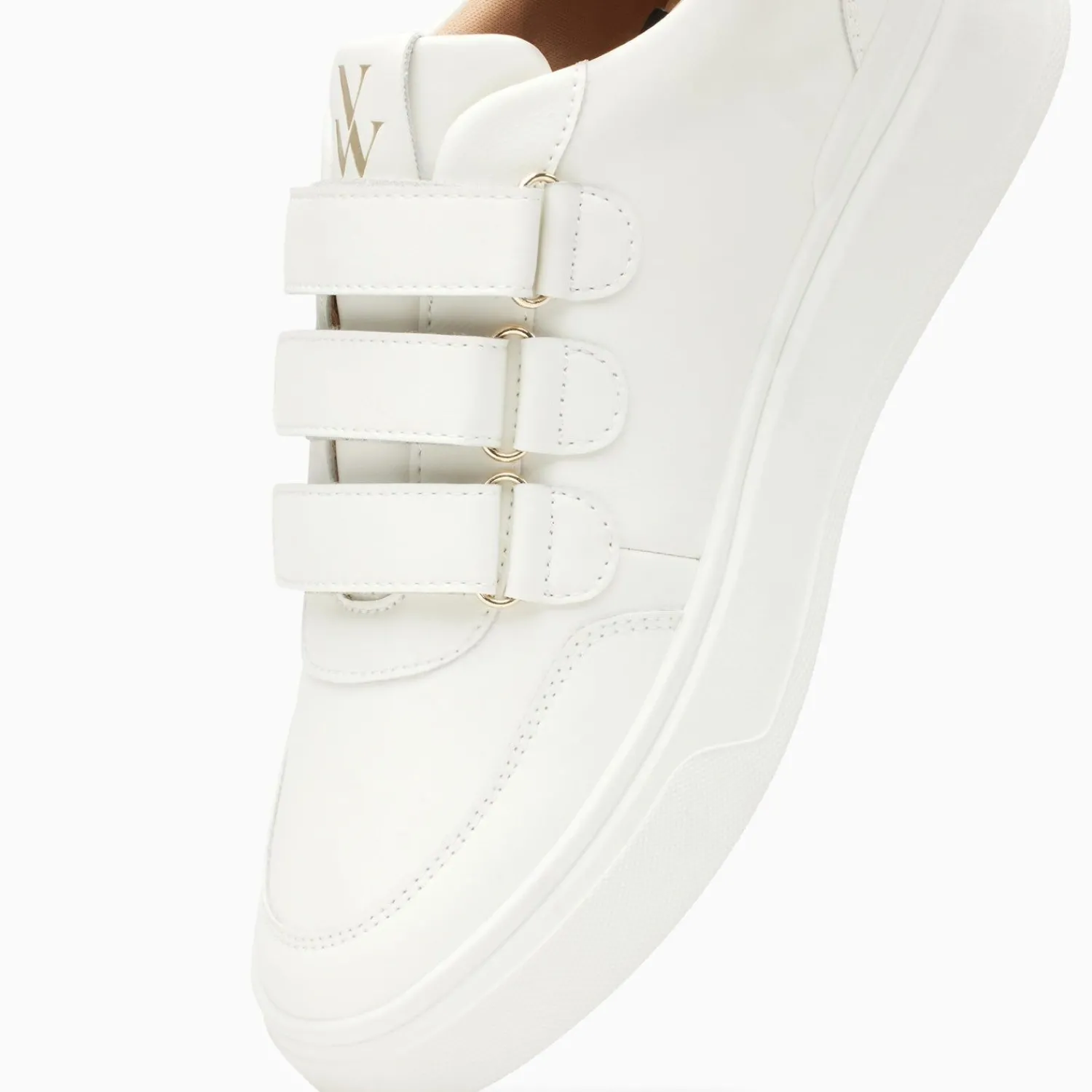 Vanessa Wu Sneakers>Baskets Eclair Lison Blanc Et Or A Scratchs