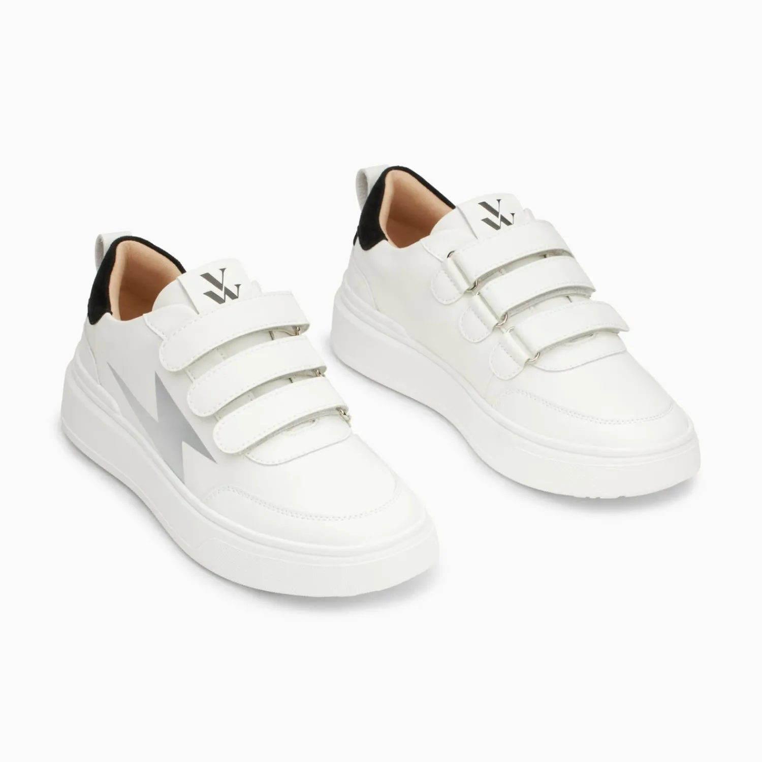 Vanessa Wu Sneakers>Baskets Eclair Lison Blanc Et Noir A Scratchs