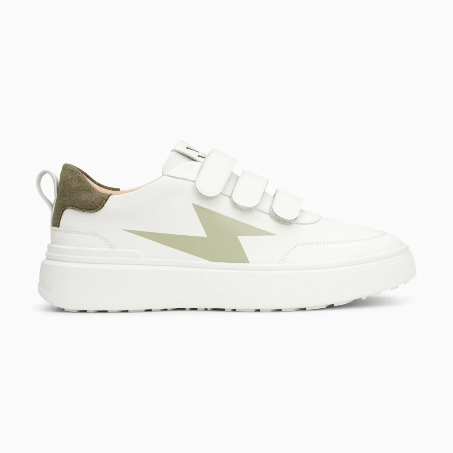 Vanessa Wu Sneakers>Baskets Eclair Lison Blanc Et Kaki A Scratchs
