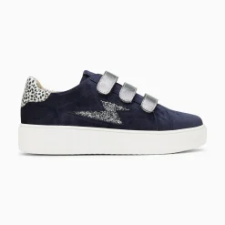 Vanessa Wu Sneakers>Baskets Eclair Maelle Bleu Et Anthracite A Scratchs