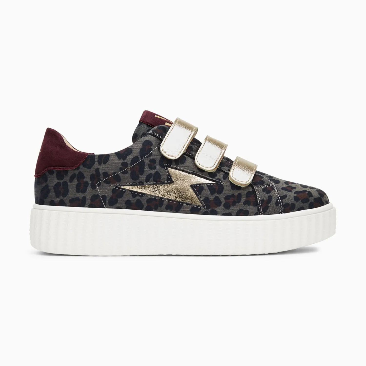 Vanessa Wu Sneakers>Baskets Eclair Maelle Leopard Et Or A Scratchs