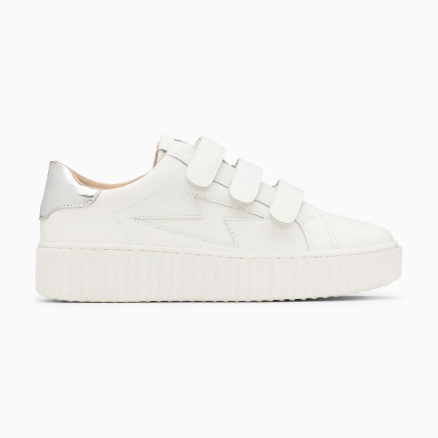 Vanessa Wu Sneakers>Baskets Eclair Maria Blanc Et Argent A Scratchs