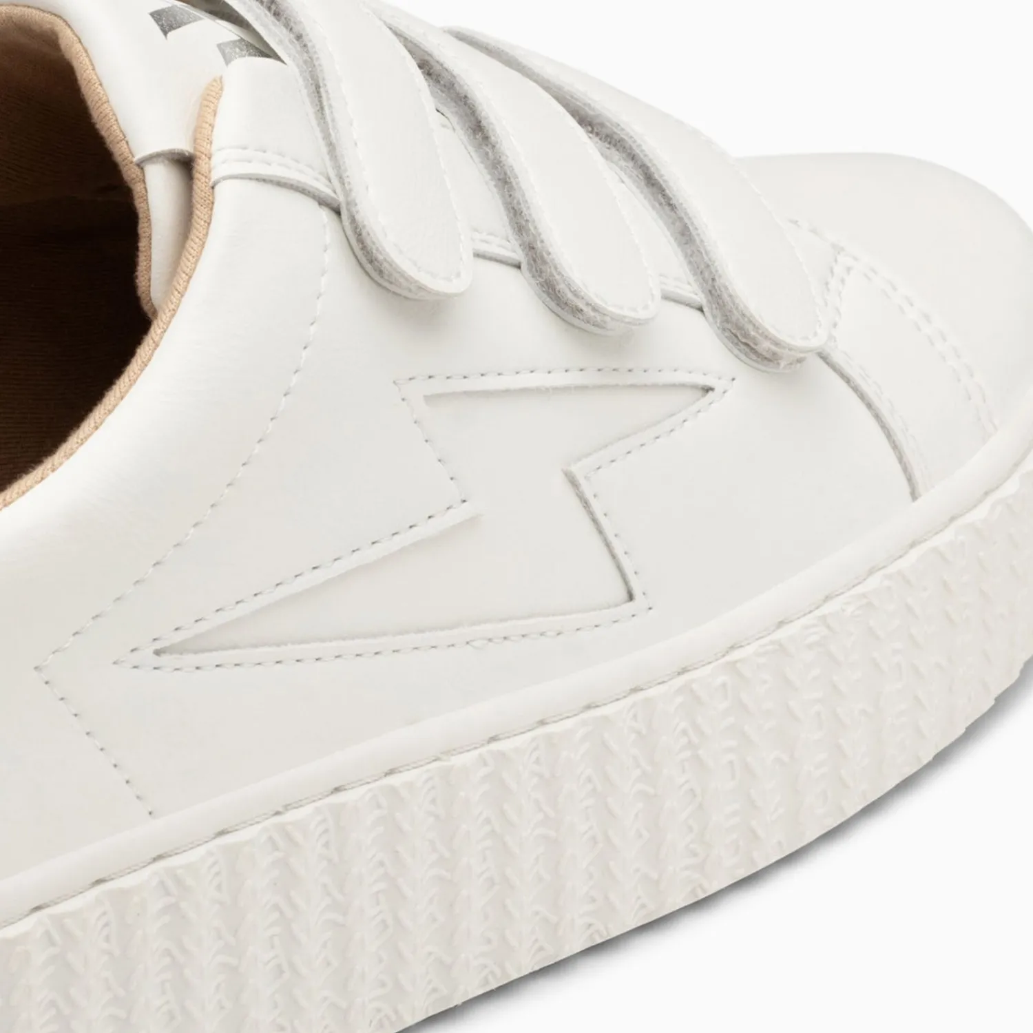 Vanessa Wu Sneakers>Baskets Eclair Maria Blanc Et Argent A Scratchs