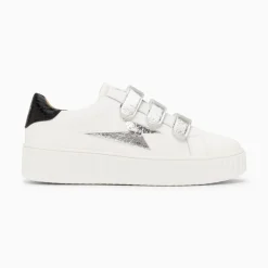 Vanessa Wu Sneakers>Baskets Eclair Marilou Blanc Et Argent A Scratchs