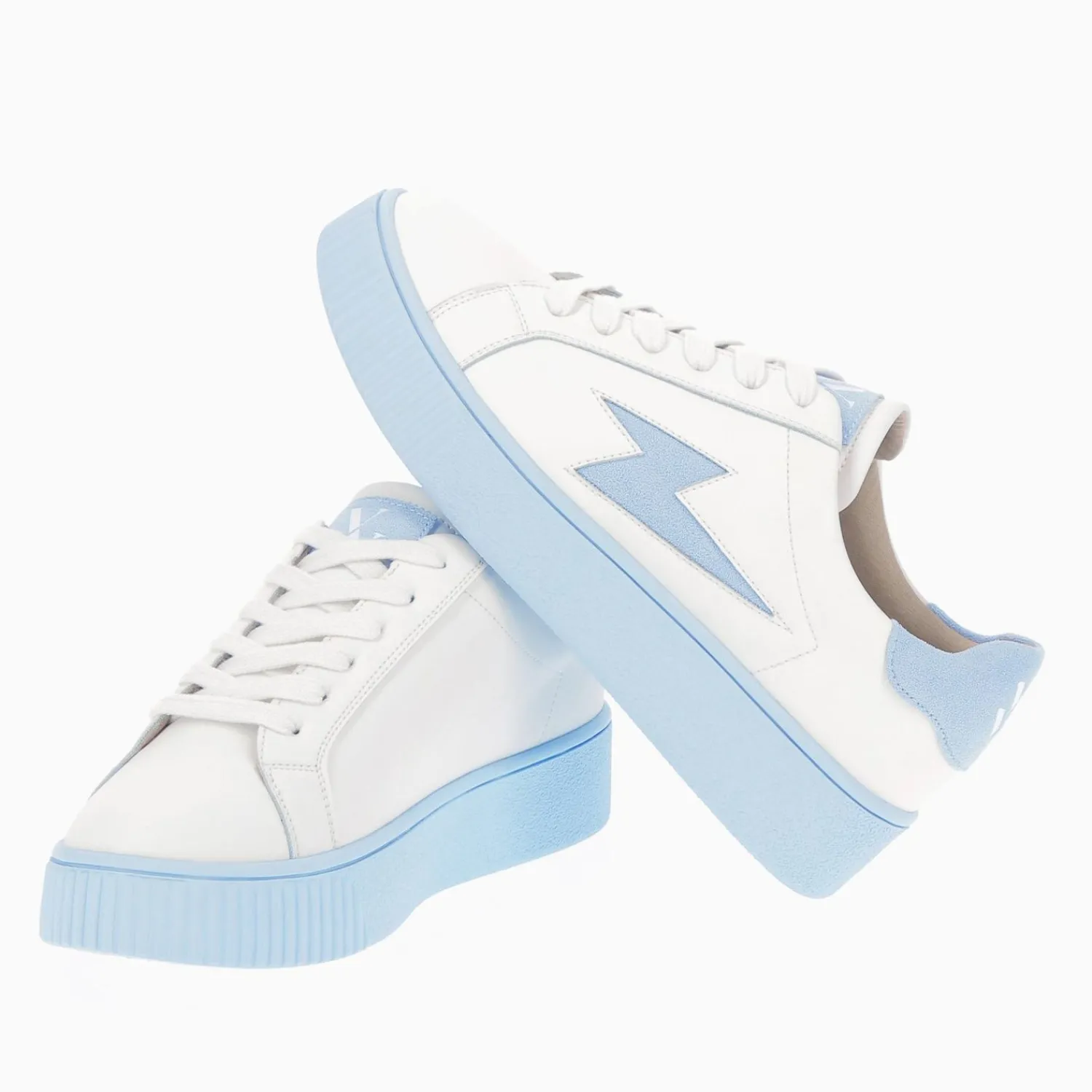 Vanessa Wu Sneakers>Baskets Eclair Melany Blanches A Semelle Bleue