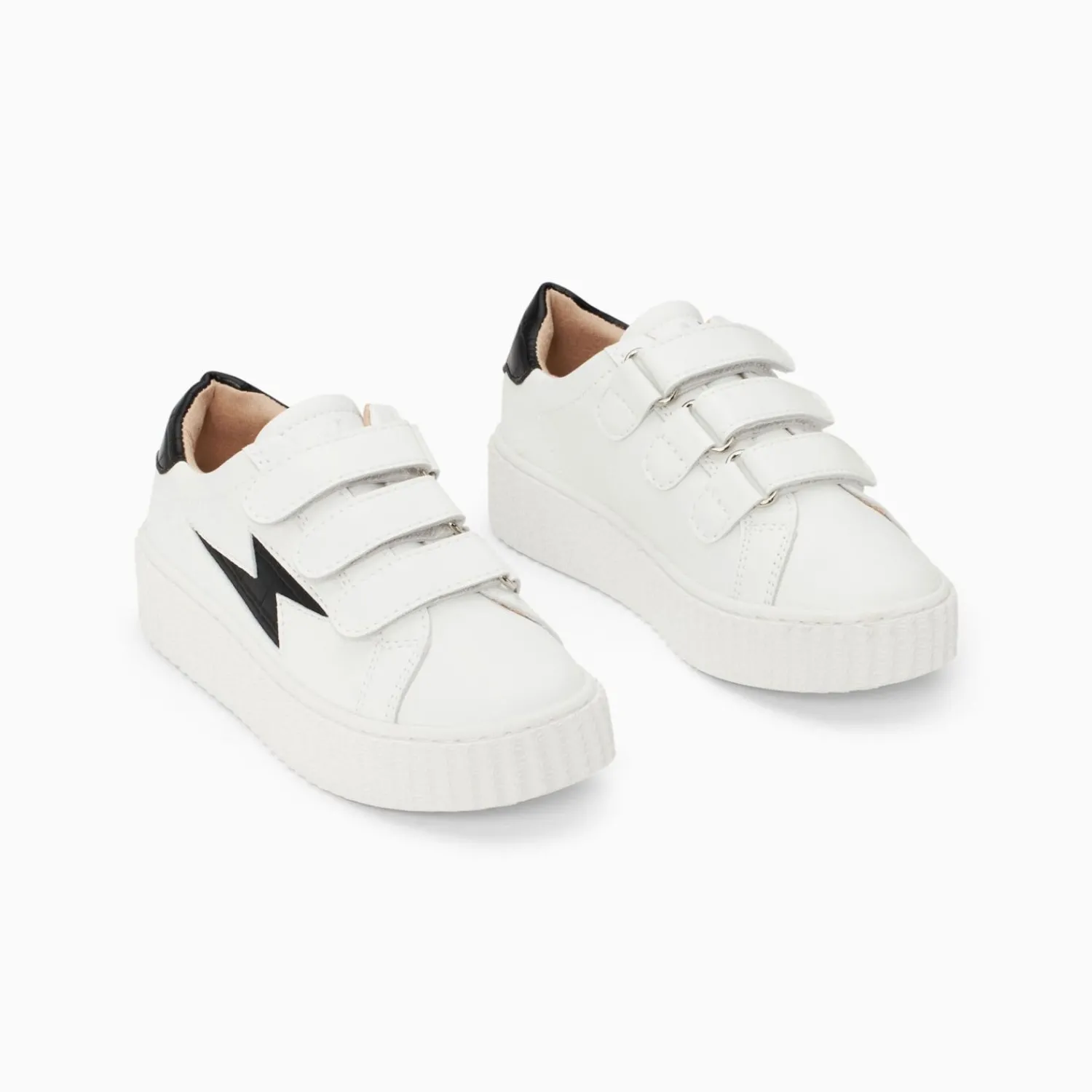 Vanessa Wu Sneakers>Baskets Eclair Mini Elsa Blanc Et Noir Croco A Scratchs
