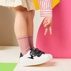 Vanessa Wu Sneakers>Baskets Eclair Mini Ingrid Blanc Et Noir Zebre A Scratchs