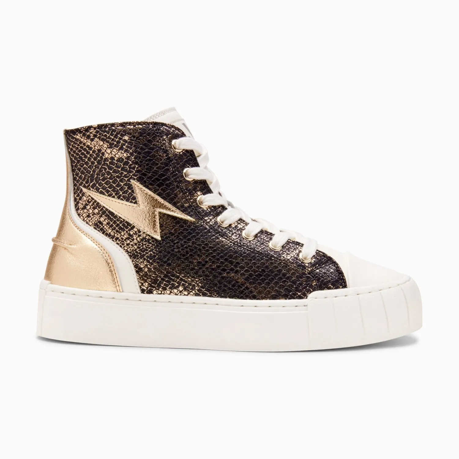 Vanessa Wu Sneakers>Baskets Eclair Mucella Montantes Serpent Et Or