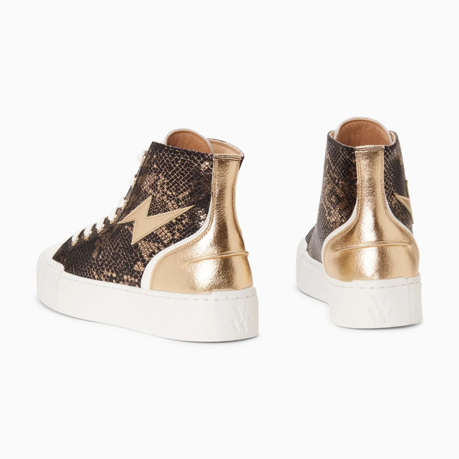 Vanessa Wu Sneakers>Baskets Eclair Mucella Montantes Serpent Et Or