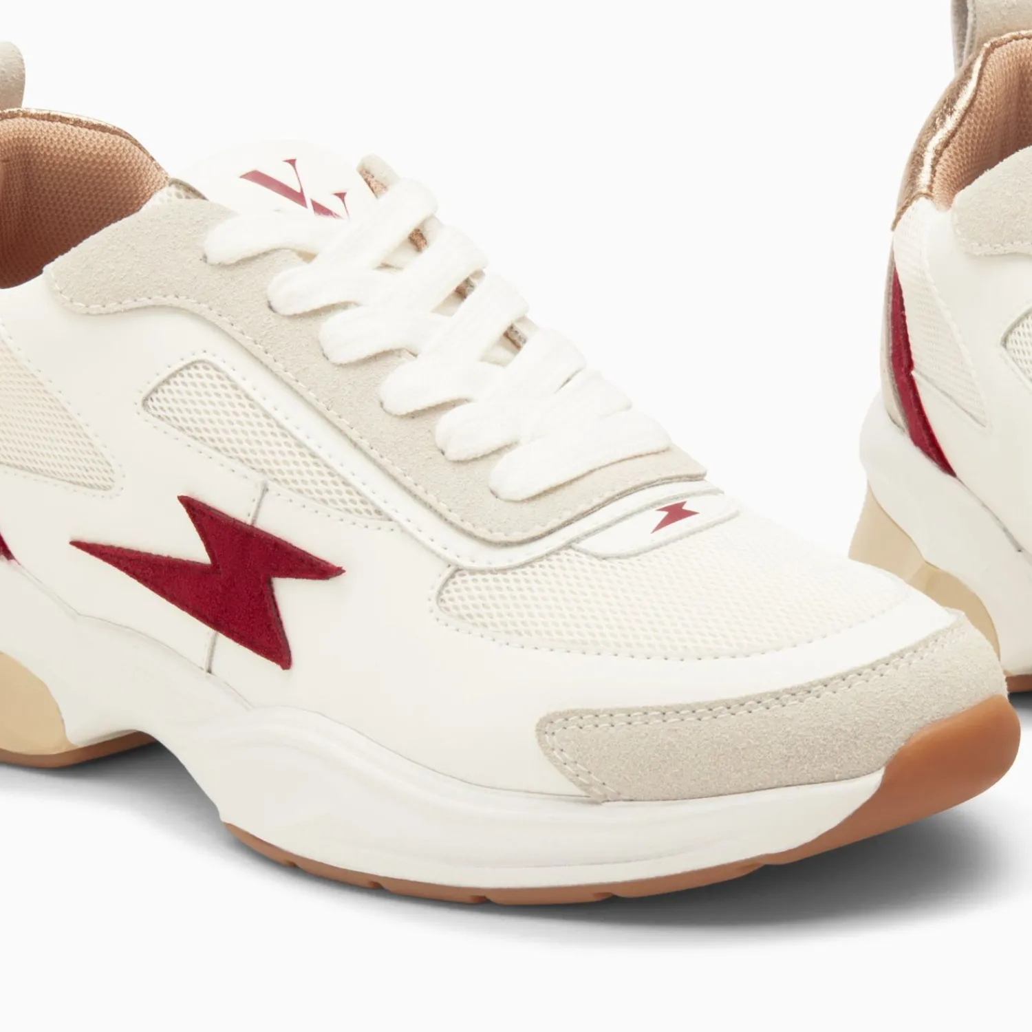 Vanessa Wu Sneakers>Baskets Eclair Nina Blanc Et Pourpre A Semelle Graphique