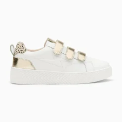 Vanessa Wu Sneakers>Baskets Eclair Oxanna Blanches A Scratchs Or