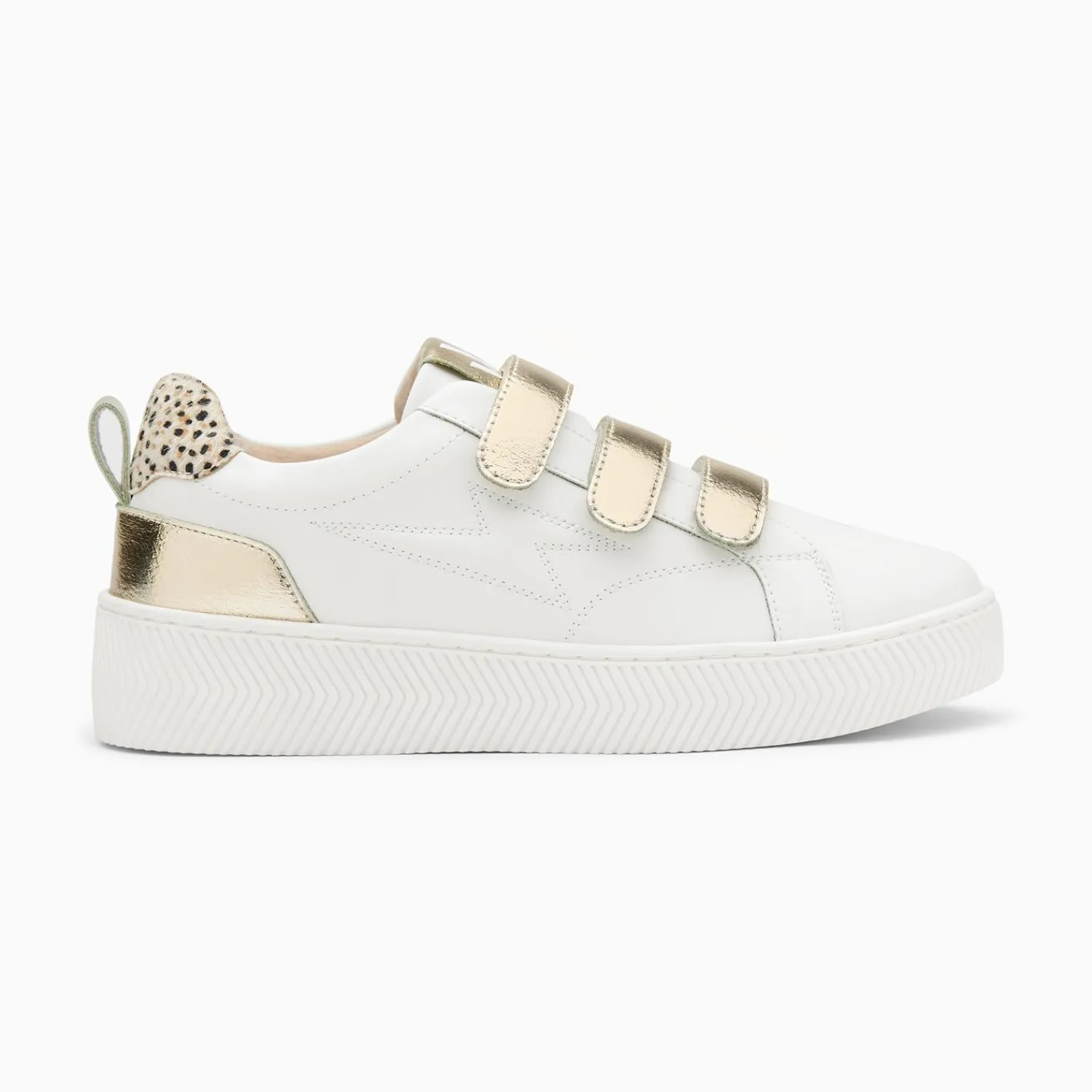 Vanessa Wu Sneakers>Baskets Eclair Oxanna Blanches A Scratchs Or