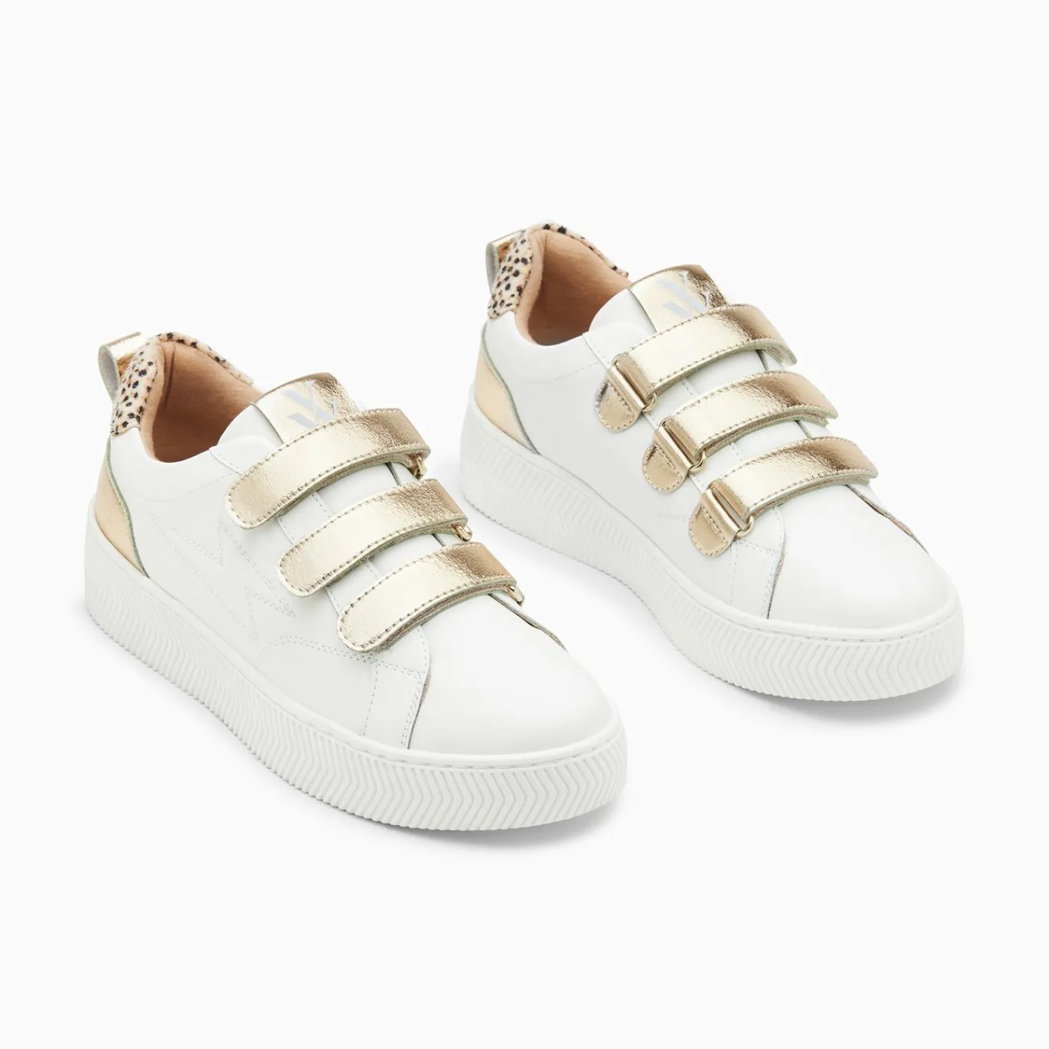 Vanessa Wu Sneakers>Baskets Eclair Oxanna Blanches A Scratchs Or