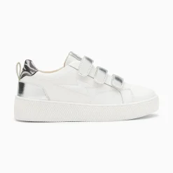 Vanessa Wu Sneakers>Baskets Eclair Oxanna Blanches A Scratchs Argent