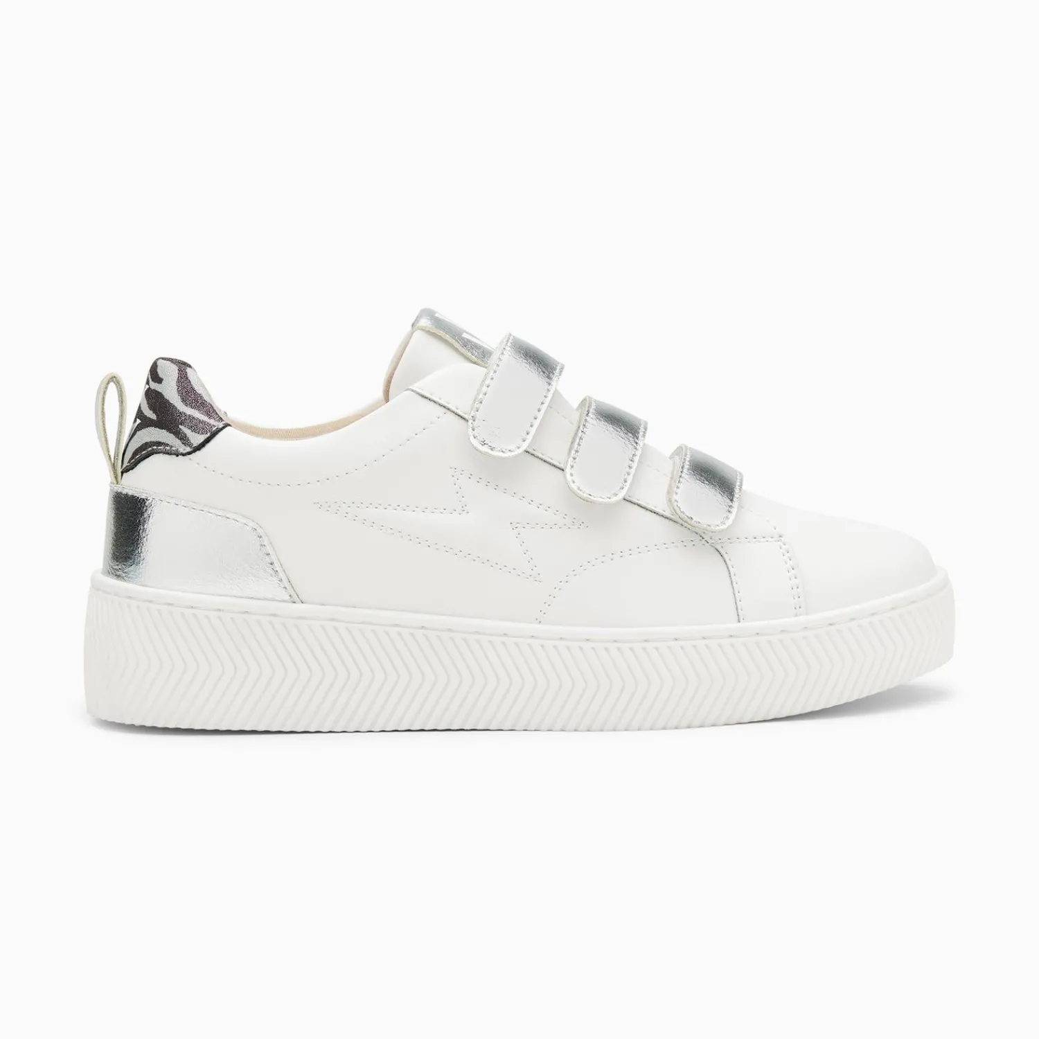 Vanessa Wu Sneakers>Baskets Eclair Oxanna Blanches A Scratchs Argent