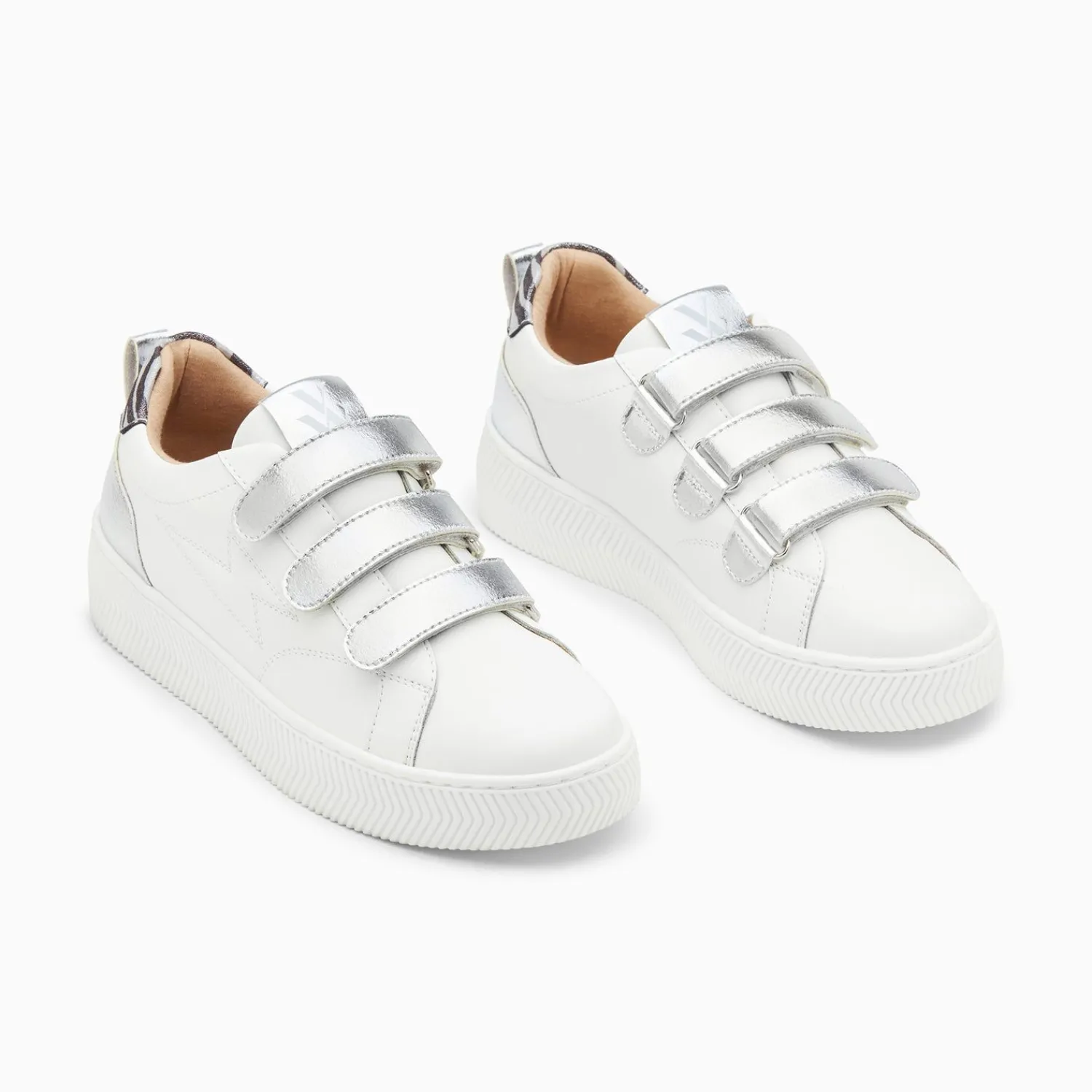 Vanessa Wu Sneakers>Baskets Eclair Oxanna Blanches A Scratchs Argent