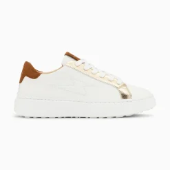 Vanessa Wu Sneakers>Baskets Eclair Romane Blanc Et Camel A Lacets
