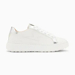 Vanessa Wu Sneakers>Baskets Eclair Romane Blanc Et Argent A Lacets