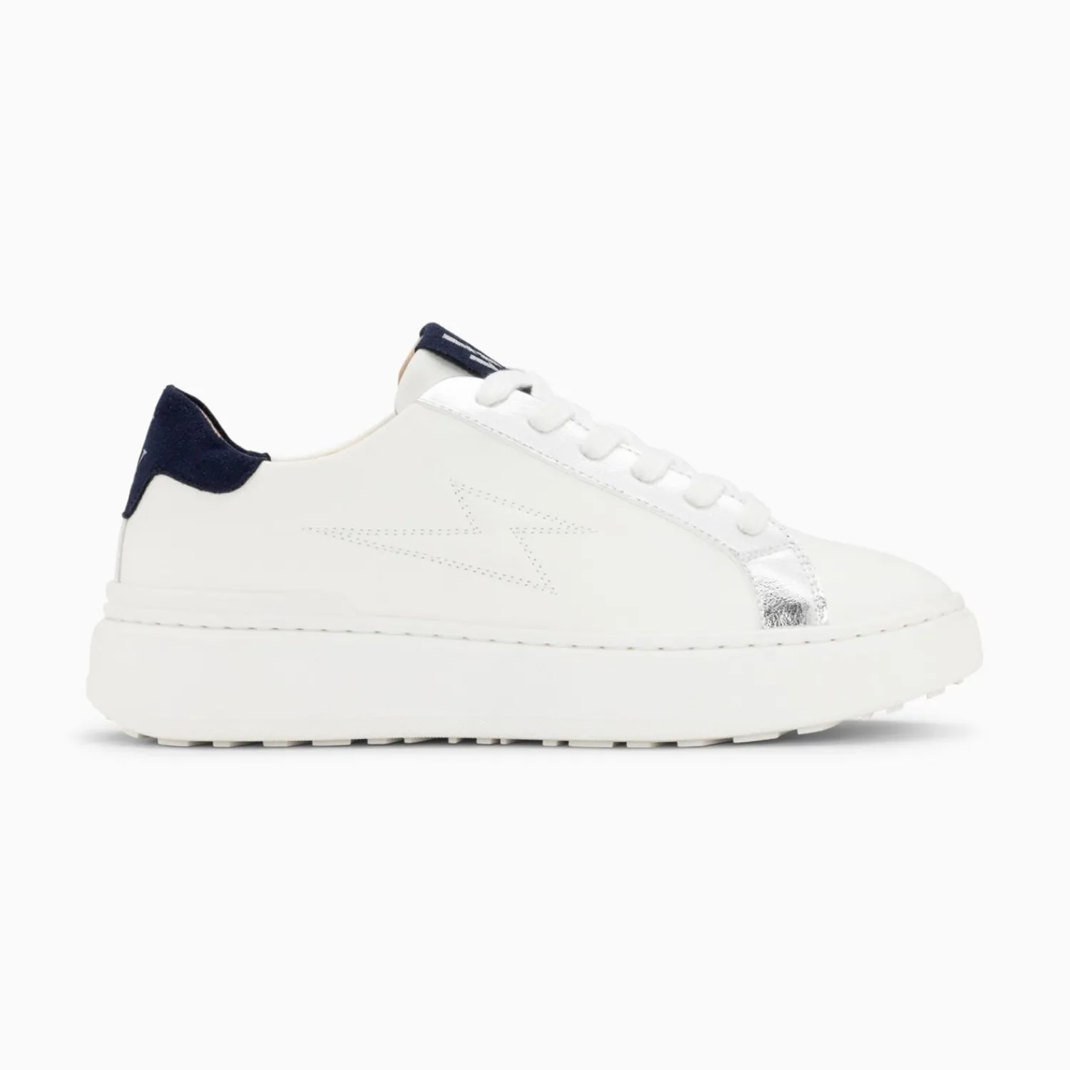 Vanessa Wu Sneakers>Baskets Eclair Romane Blanc Et Bleu A Lacets