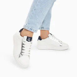 Vanessa Wu Sneakers>Baskets Eclair Romane Blanc Et Bleu A Lacets