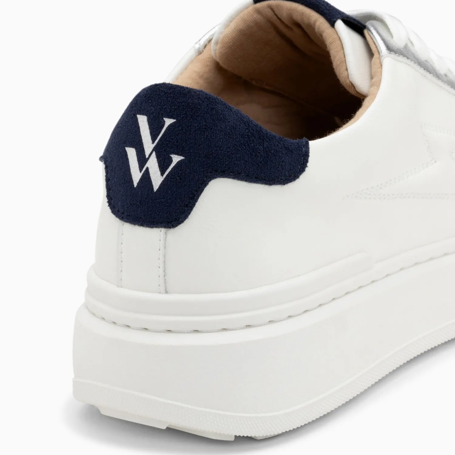 Vanessa Wu Sneakers>Baskets Eclair Romane Blanc Et Bleu A Lacets