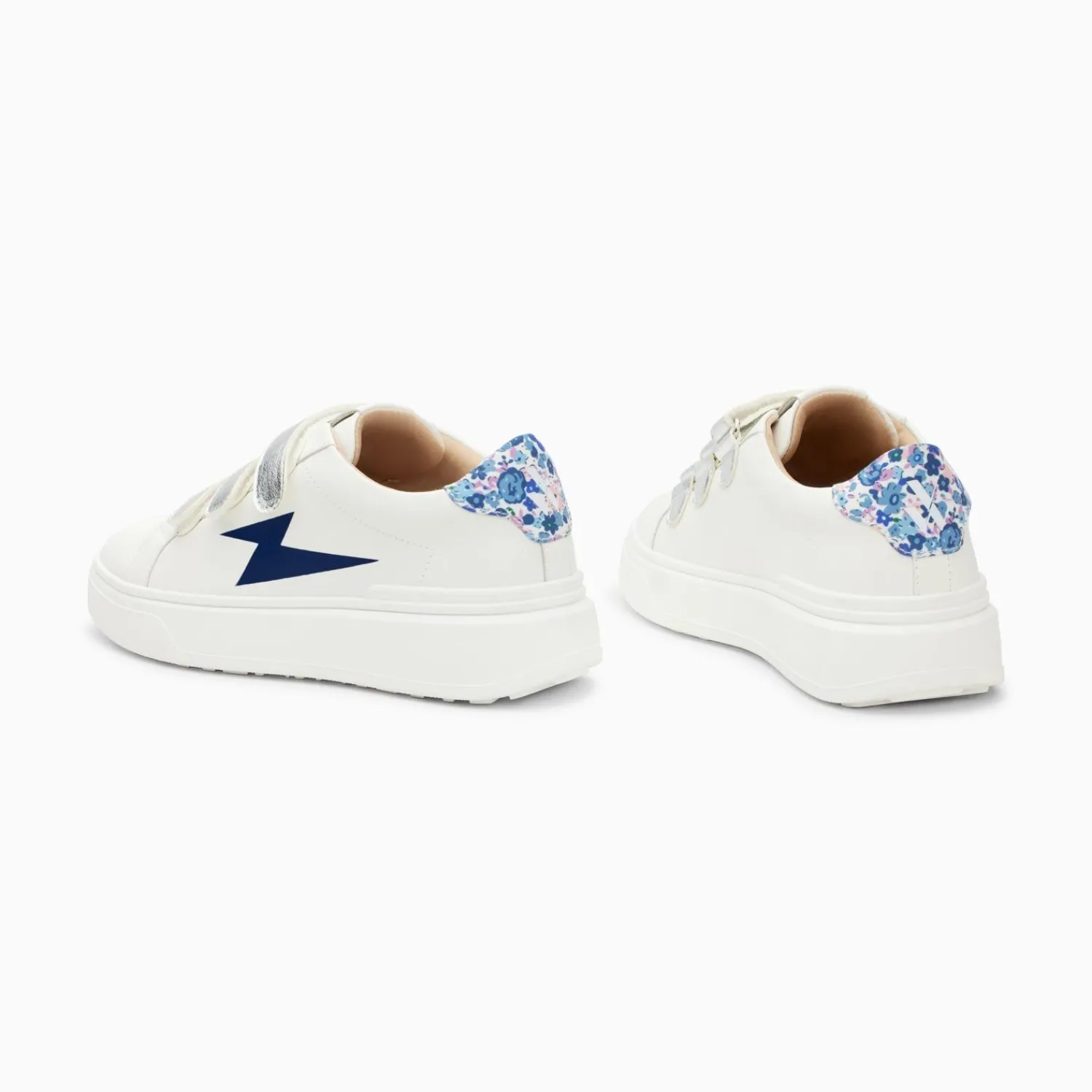 Vanessa Wu Sneakers>Baskets Eclair Salome Blanc Et Bleu A Scratchs Argent