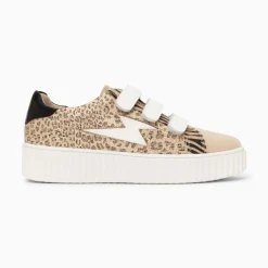 Vanessa Wu Sneakers>Baskets Eclair Scarlett Beiges A Imprime Leopard
