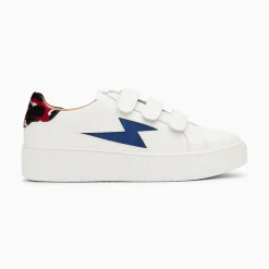 Vanessa Wu Sneakers>Baskets Eclair Susan Blanc Et Bleu A Scratchs