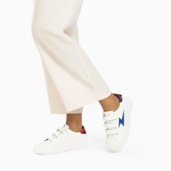 Vanessa Wu Sneakers>Baskets Eclair Susan Blanc Et Bleu A Scratchs
