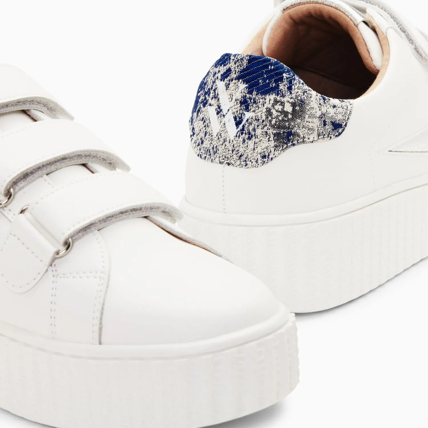 Vanessa Wu Sneakers>Baskets Eclair Susan Blanc Et Argent A Scratchs