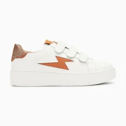 Vanessa Wu Sneakers>Baskets Eclair Susan Blanc Et Ocre A Scratchs