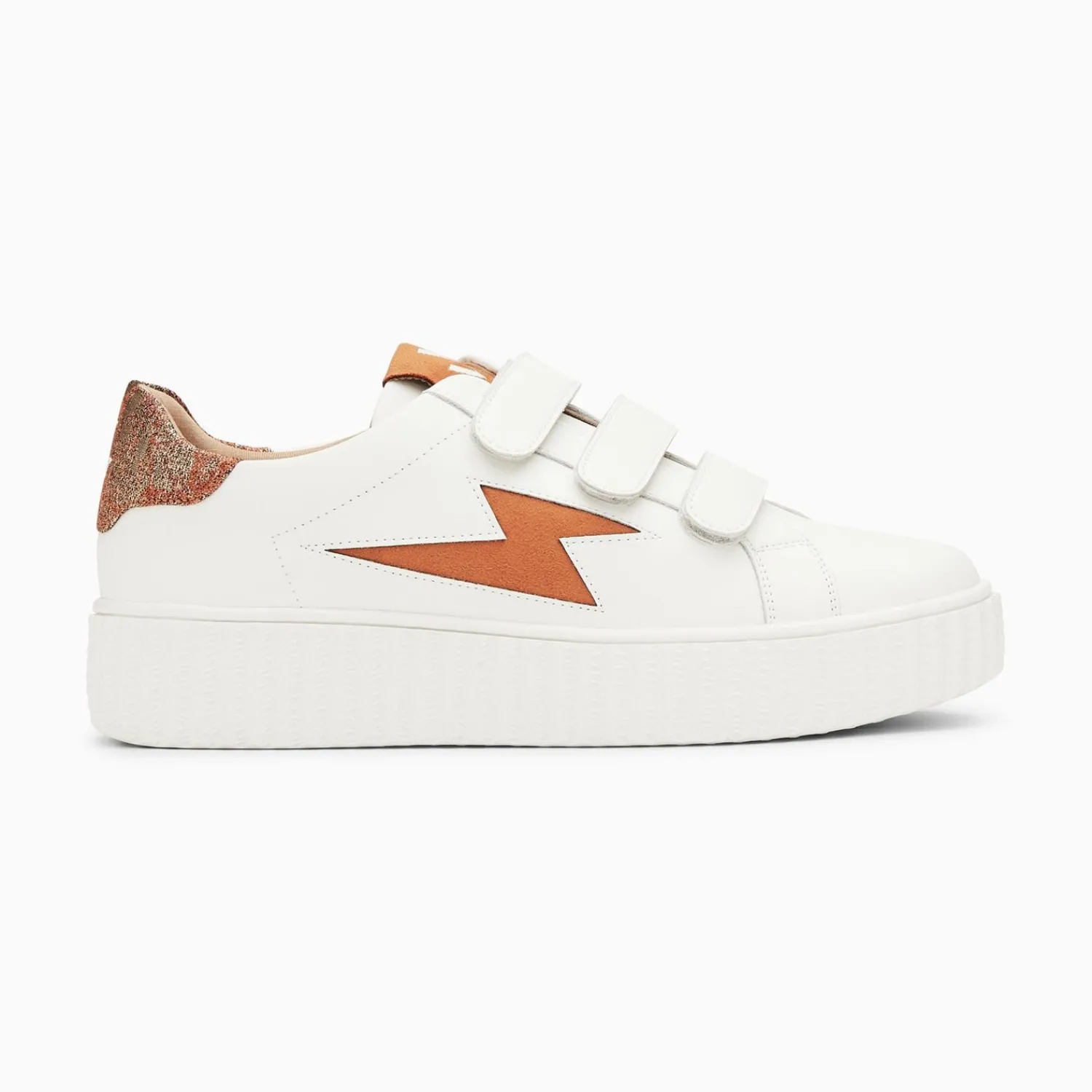 Vanessa Wu Sneakers>Baskets Eclair Susan Blanc Et Ocre A Scratchs