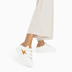 Vanessa Wu Sneakers>Baskets Eclair Susan Blanc Et Ocre A Scratchs