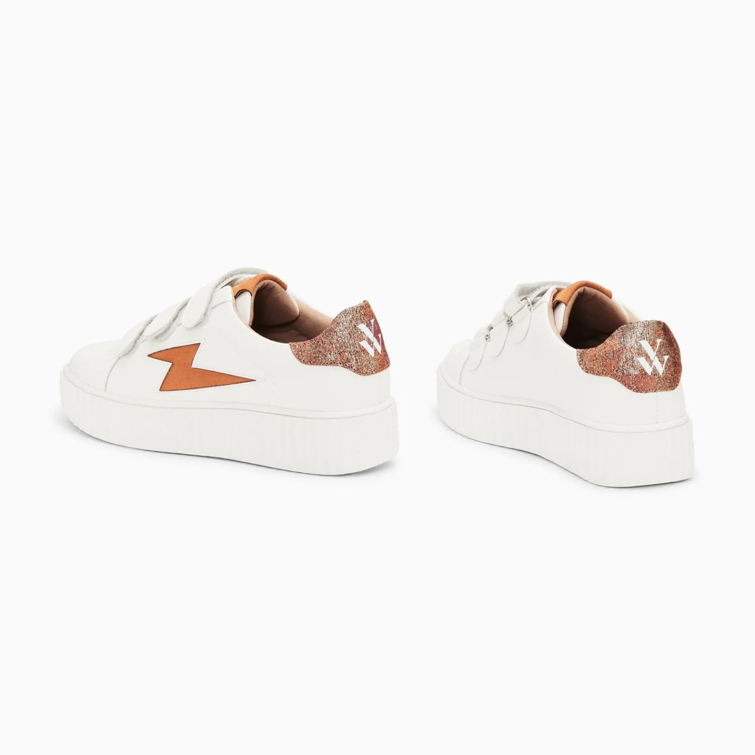 Vanessa Wu Sneakers>Baskets Eclair Susan Blanc Et Ocre A Scratchs