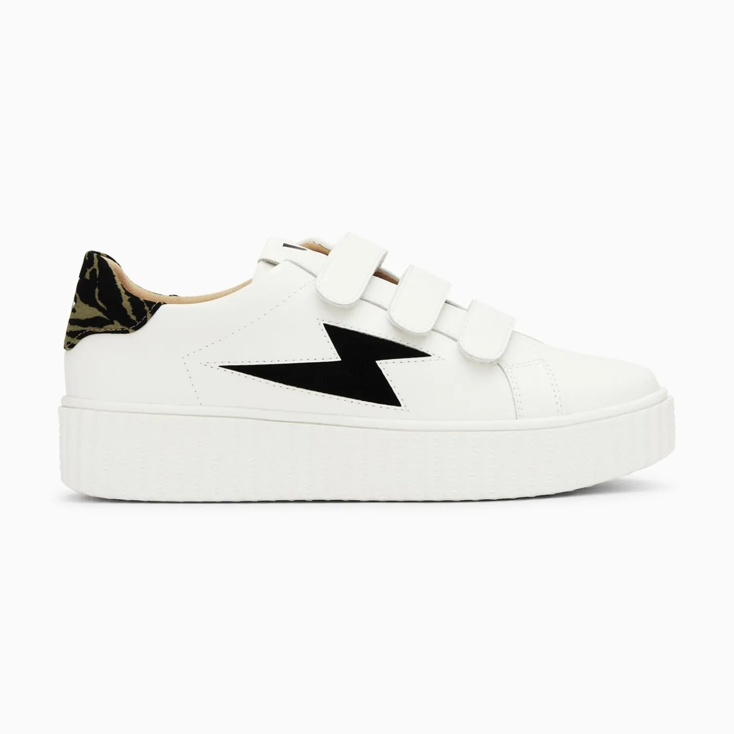 Vanessa Wu Sneakers>Baskets Eclair Susan Blanc Et Noir A Scratchs