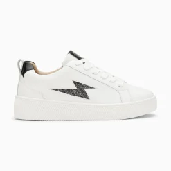 Vanessa Wu Sneakers>Baskets Eclair Tania Blanc Et Noir A Paillettes