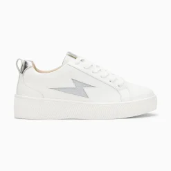 Vanessa Wu Sneakers>Baskets Eclair Tania Blanc Et Argent A Paillettes