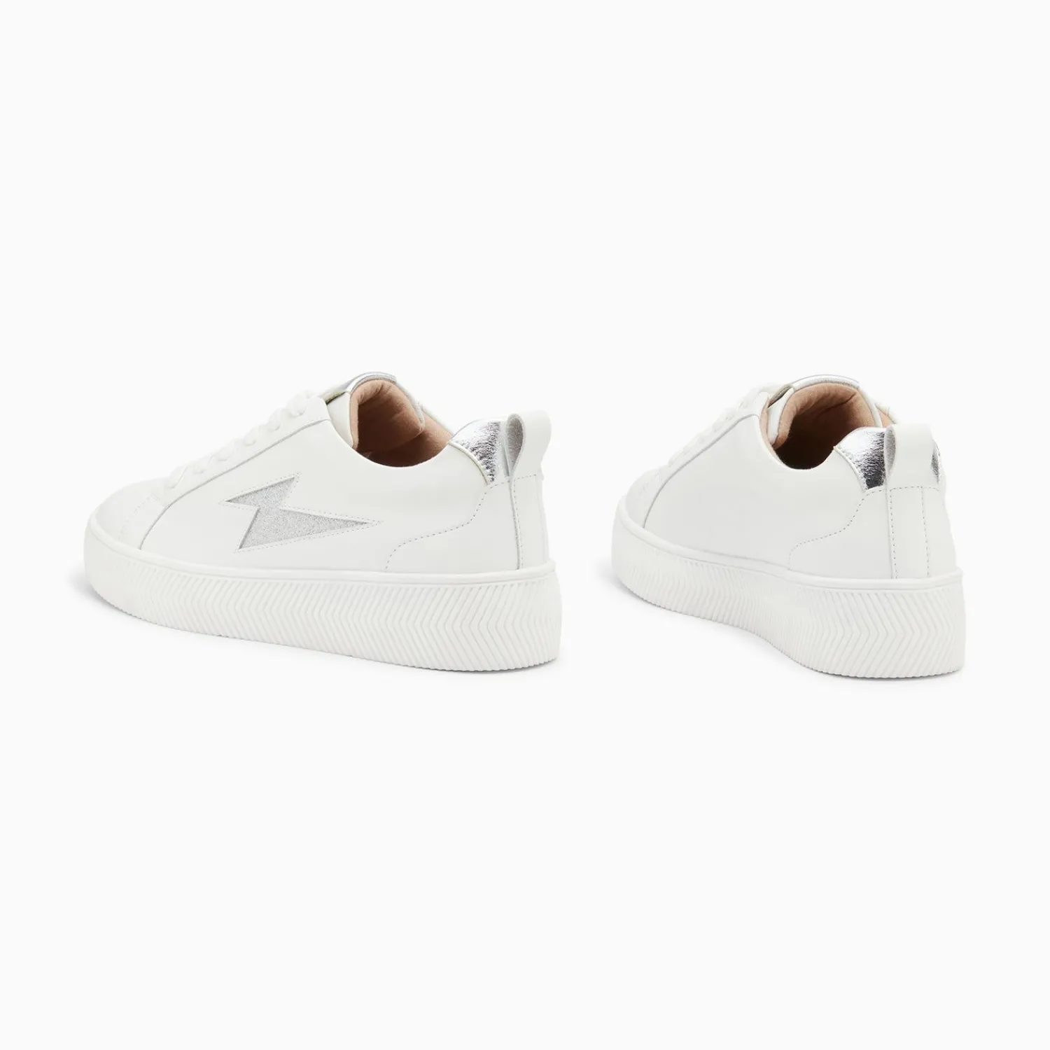 Vanessa Wu Sneakers>Baskets Eclair Tania Blanc Et Argent A Paillettes