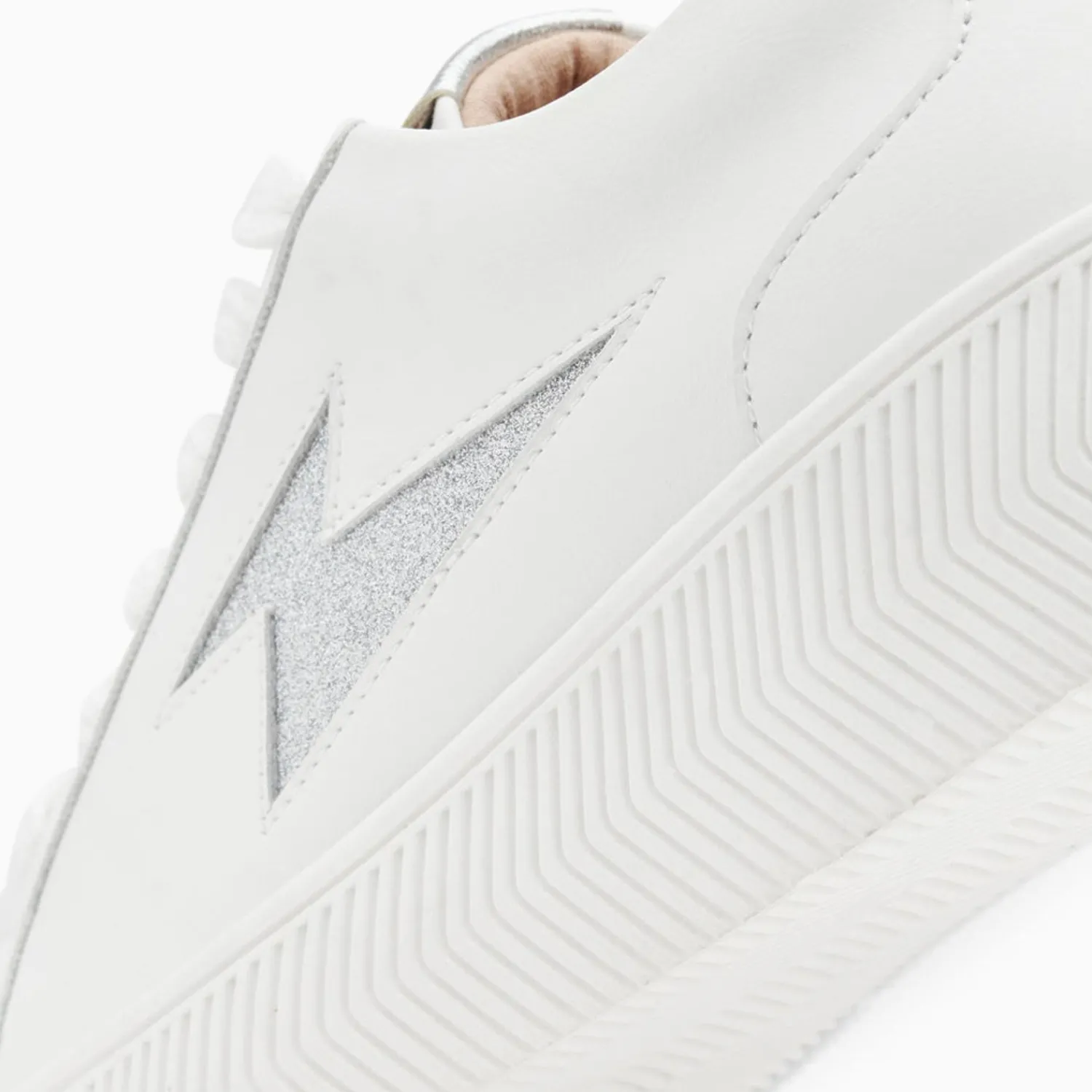 Vanessa Wu Sneakers>Baskets Eclair Tania Blanc Et Argent A Paillettes