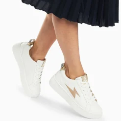 Vanessa Wu Sneakers>Baskets Eclair Tania Blanc Et Or A Paillettes