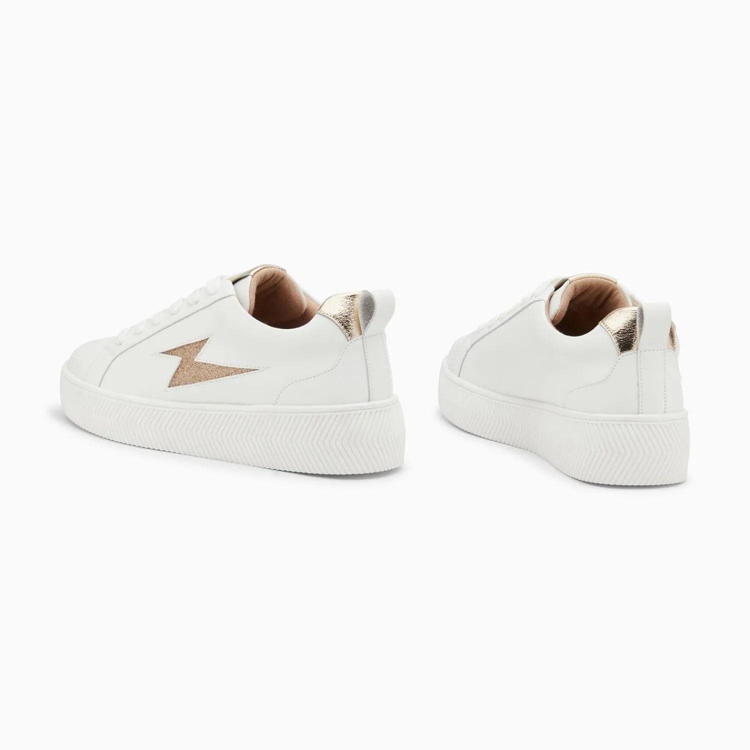 Vanessa Wu Sneakers>Baskets Eclair Tania Blanc Et Or A Paillettes