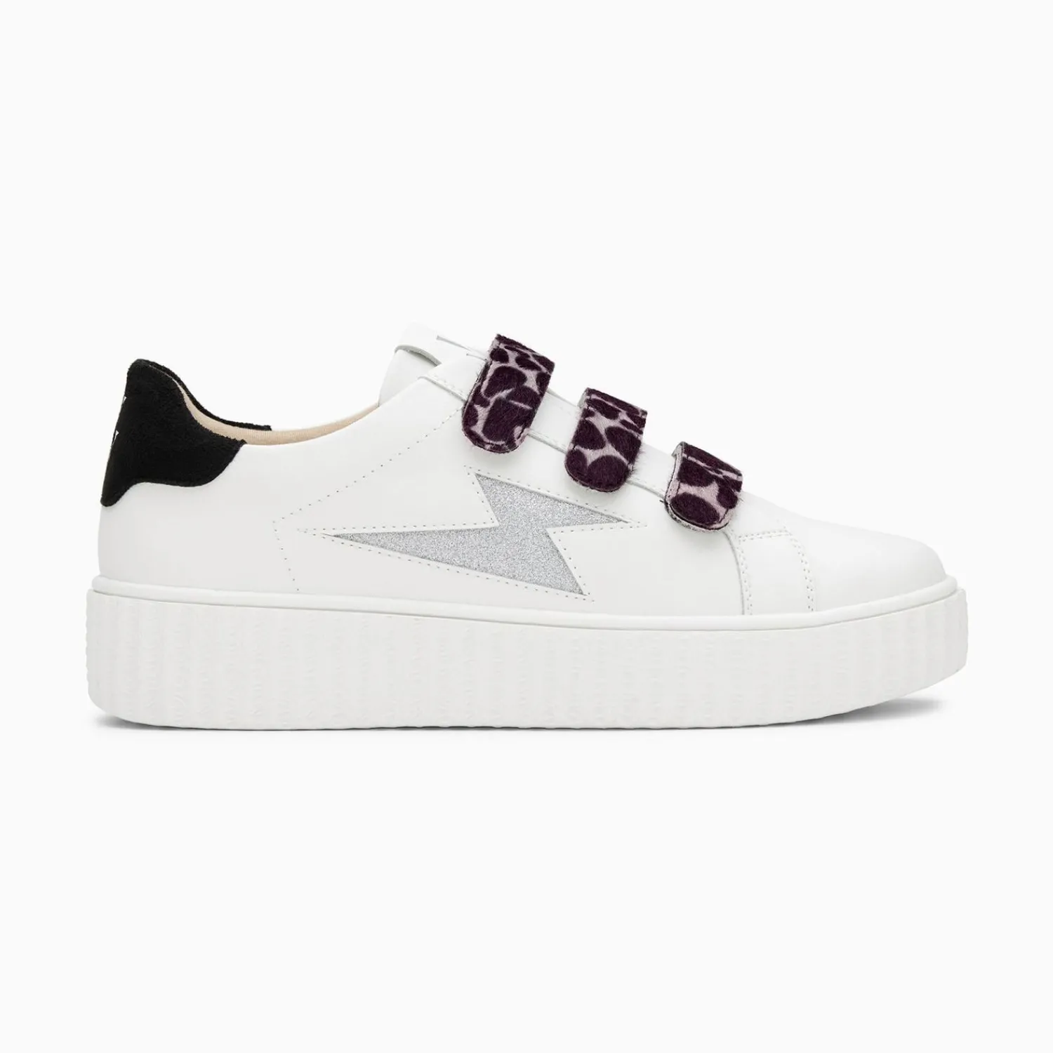 Vanessa Wu Sneakers>Baskets Eclair Thais Blanc Et Argent Paillete A Scratchs